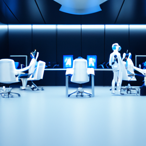 חלל משרדי עתידני המייצג את עתיד שירותי המשרד במיקור חוץ